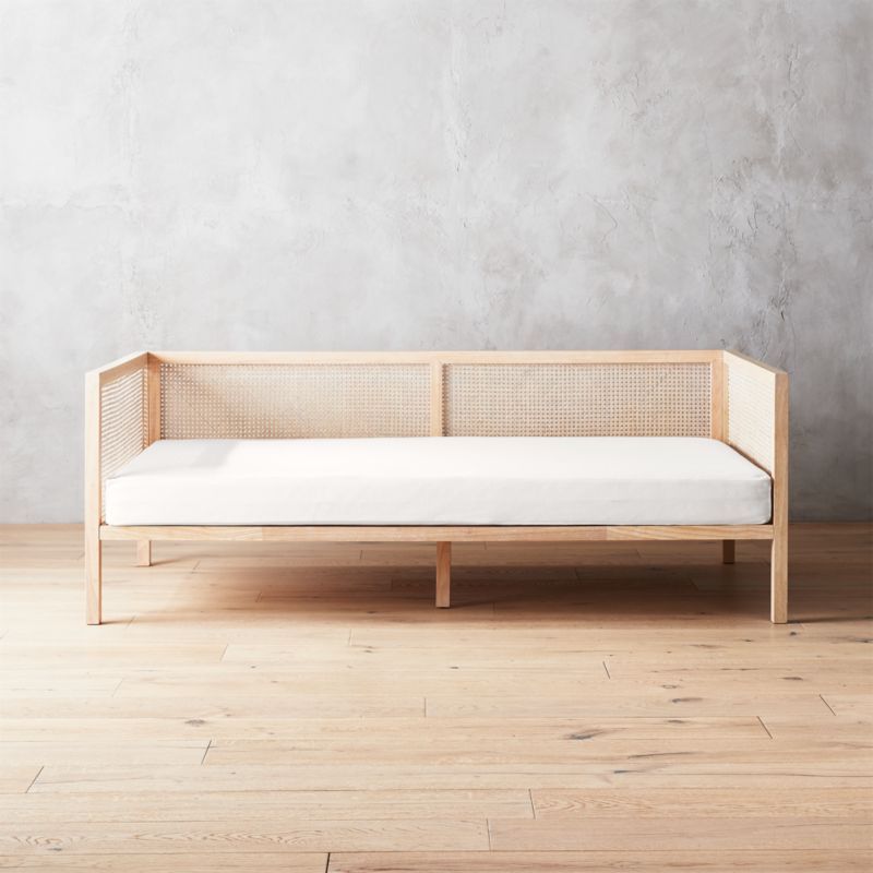 Boho Natural Daybed with Pearl White Mattress Cover + Reviews | CB2 | CB2