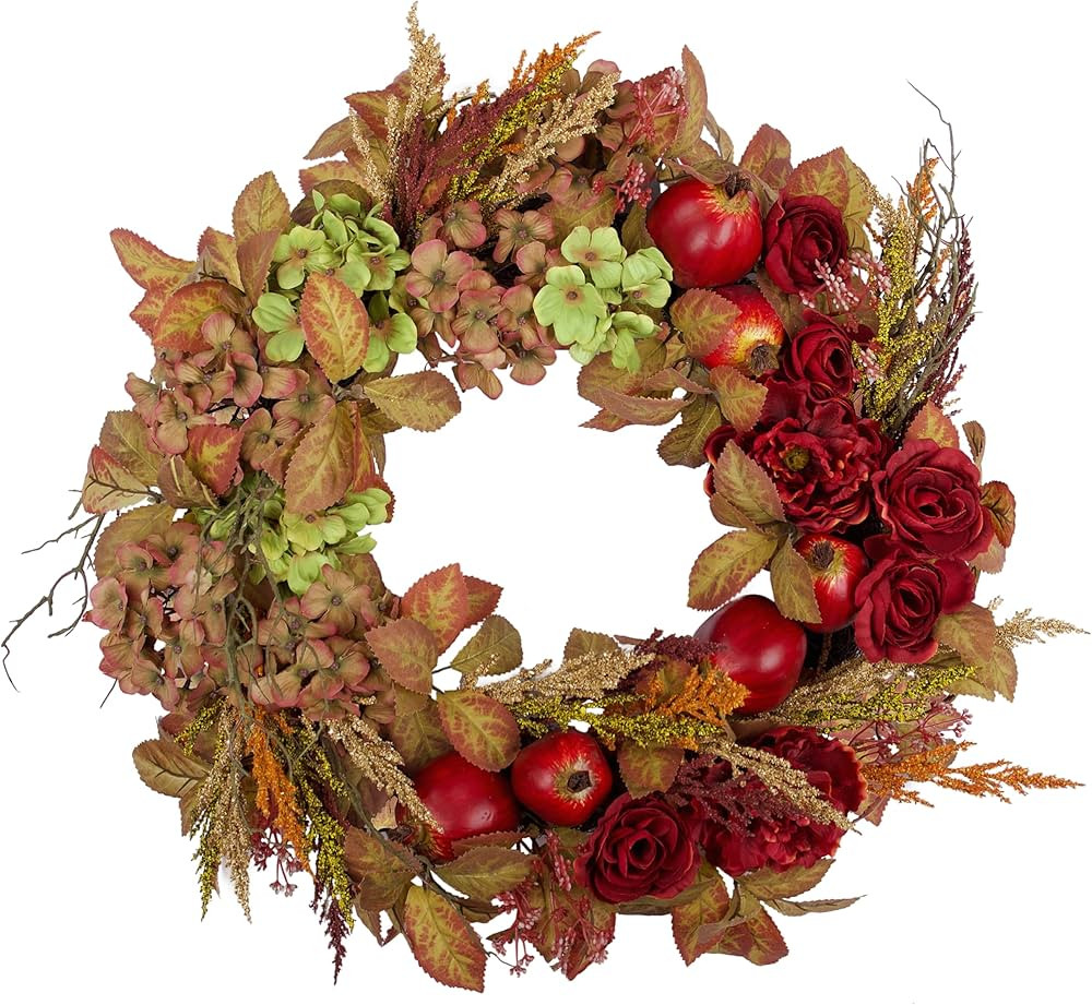 Fall Wreath for Front Door - FLOROAD 24 inch Autumn Wreath Handcrafted with Artificial Hydrangea ... | Amazon (CA)