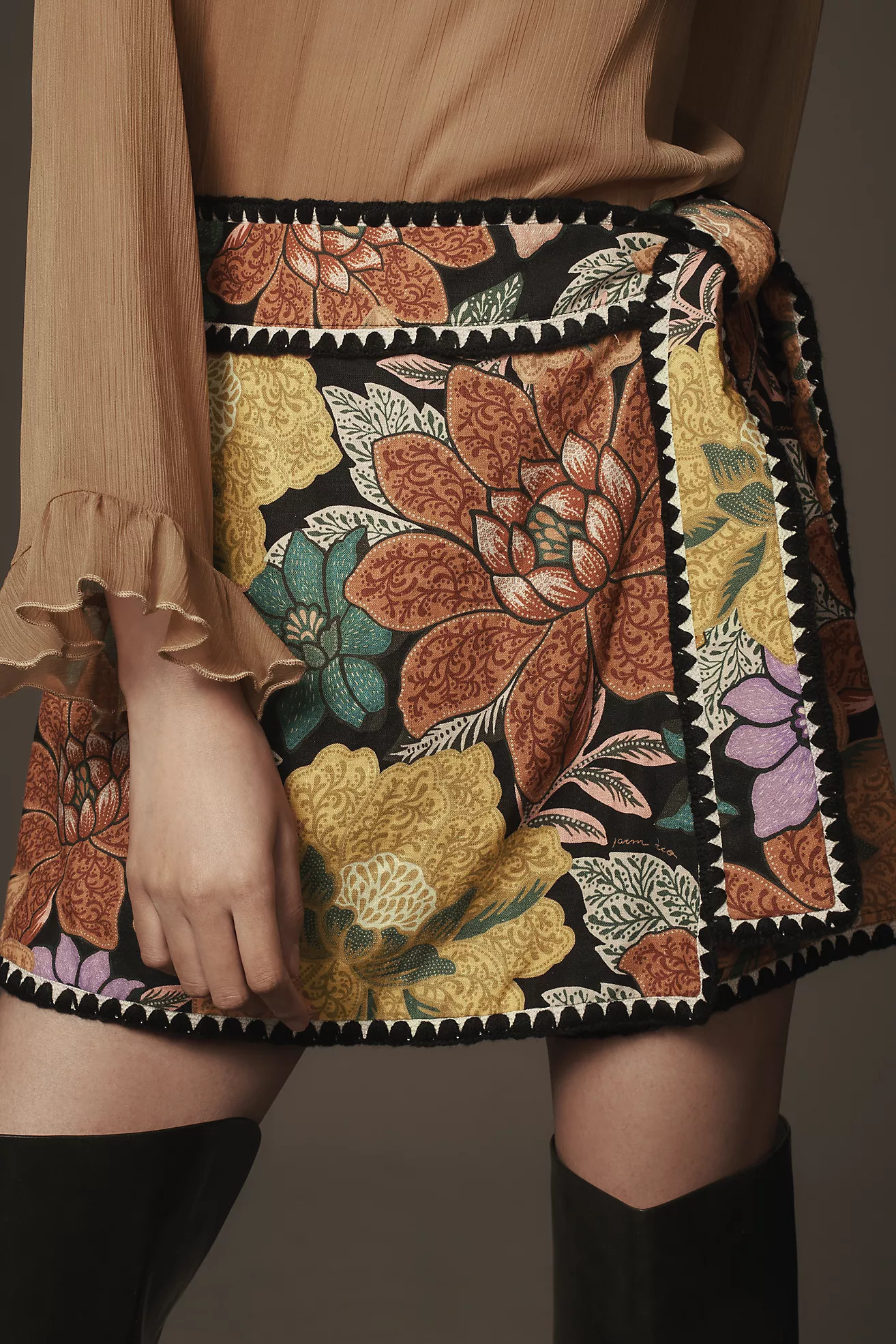 Farm Rio Linen Wrap Skort | Anthropologie (US)