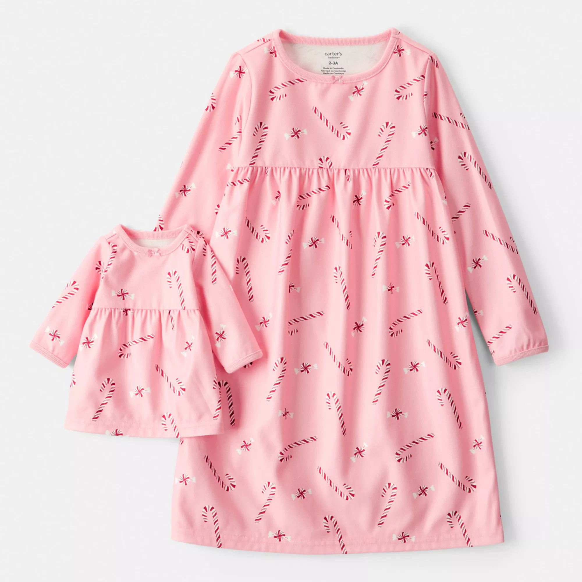 Girls 4-14 Carter's 2 One Piece Long-Sleeve Nightgown & Matching Doll Gown Set | Kohl's