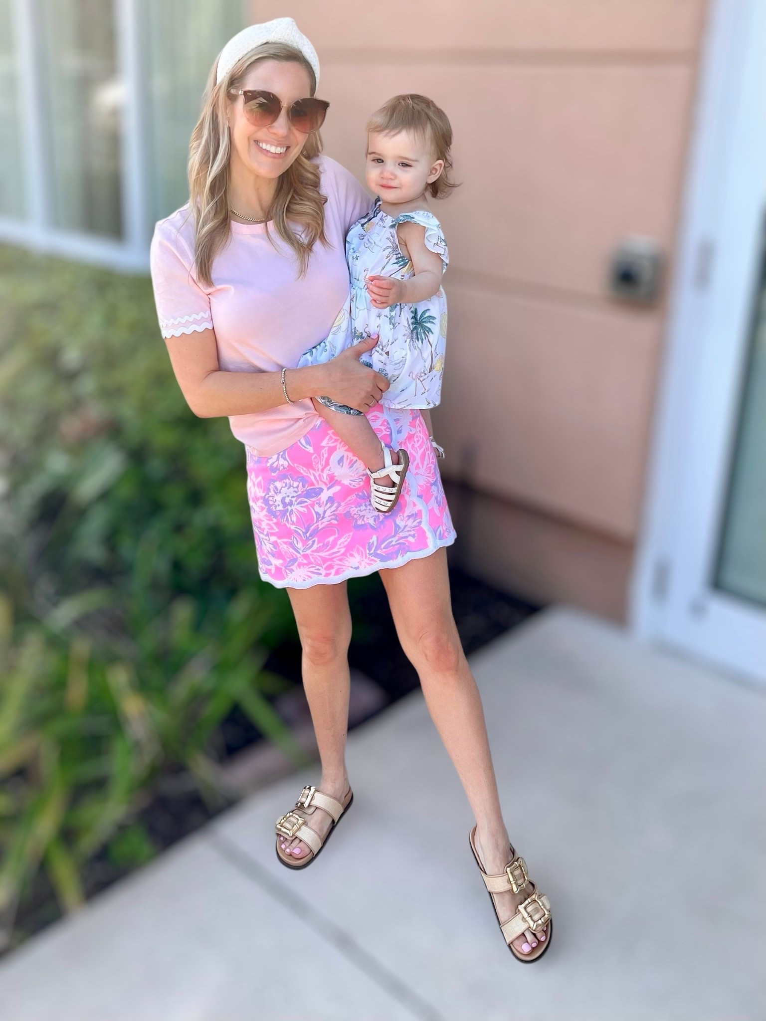 Code ASHLEYBA for 10% off all Melinda Maria jewelry!
Wearing my everyday MM favorites: gold bracelets, dainty rings & a classic watch stack!

⸻

Pretty in Pink: Lilly Pulitzer Skort + Scalloped Tee
This is one of my favorite spring outfit combos — the Clairmont Tee and Michelina Skort from Lilly Pulitzer are a match made in pastel heaven! I styled it with white slingback flats and a raffia tote for an easy yet polished look. Add a pink headband and your favorite gold jewelry, and you’re ready for brunch, errands, or vacay strolling!

Outfit Details:
• Top: XS Lilly Pulitzer Clairmont Tee – pale pink with white scalloped trim
• Bottom: 0 Michelina Skort – pink floral print with white scalloped hem
• Shoes: White slingback flats
• Bag: Raffia tote with blush pink trim
• Accessories:
– Pink padded headband
– Earrings: Lilly Pulitzer Bee Earrings (gift with purchase!)
– Jewelry: Melinda Maria bracelets + rings (use code ASHLEYBA for 10% off!)

Why I Love It:
• Skort has built-in shorts for comfort and coverage
• Tee is a wardrobe staple – soft cotton & elevated details
• Petite-friendly fit — I’m 5’3” wearing XS/0
• Great for spring outings, lunch dates, or casual resort wear

Linked it all in my LTK + a few similar finds!
Use ASHLEYBA to save on my favorite everyday jewelry stack!

#LillyPulitzer #MichelinaSkort #ClairmontTee #LTKSpring #PreppyStyle #PinkOutfit #LTKUnder100 #MelindaMariaJewelry #ASHLEYBA #SpringStyle #PetiteFashion #MomStyle #ResortWear #CoastalStyle #GiftWithPurchase #LillyLover

#LTKFindsUnder50 #LTKOver40 #LTKFindsUnder100