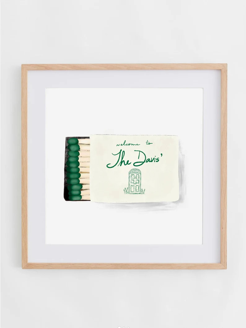 Custom Personalized Housewamring Matchbox Art Print - Etsy | Etsy (US)