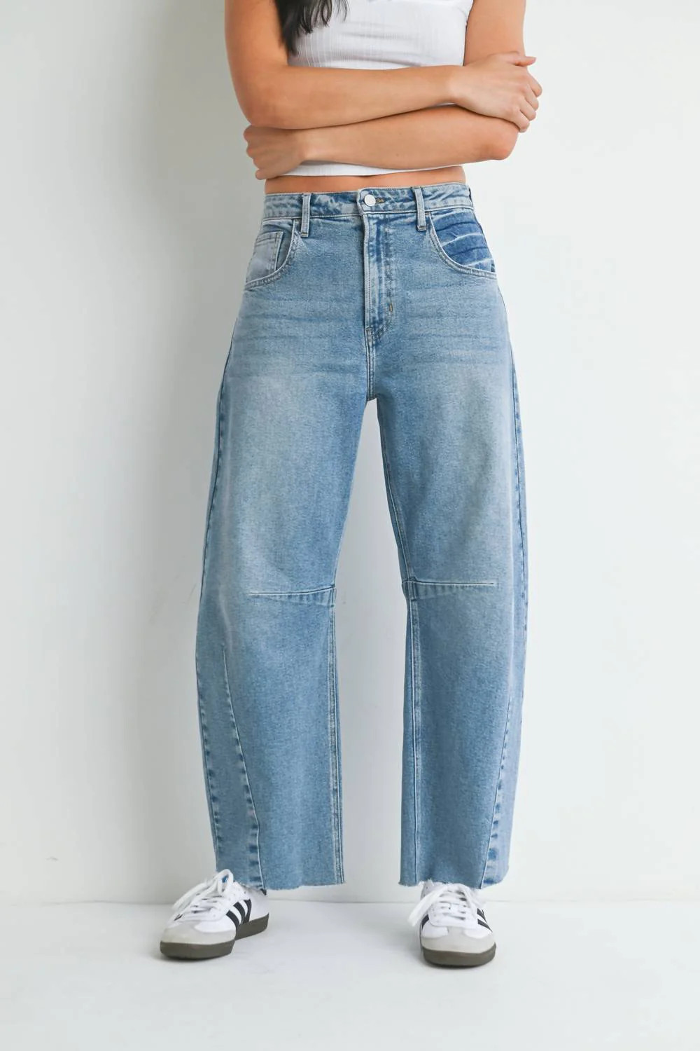 Barrel Jeans In Medium Denim | Shop Simon