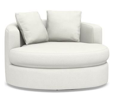 Balboa Upholstered Swivel Armchair | Pottery Barn (US)