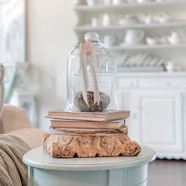 Found Carved Wood Pillar Base | Antique Farm House