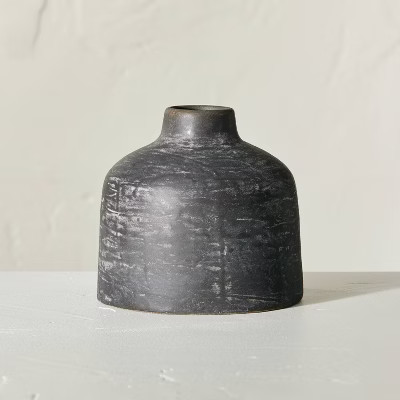 4" Distressed Ceramic Bud Vase Dark Gray - Hearth & Hand™ with Magnolia | Target