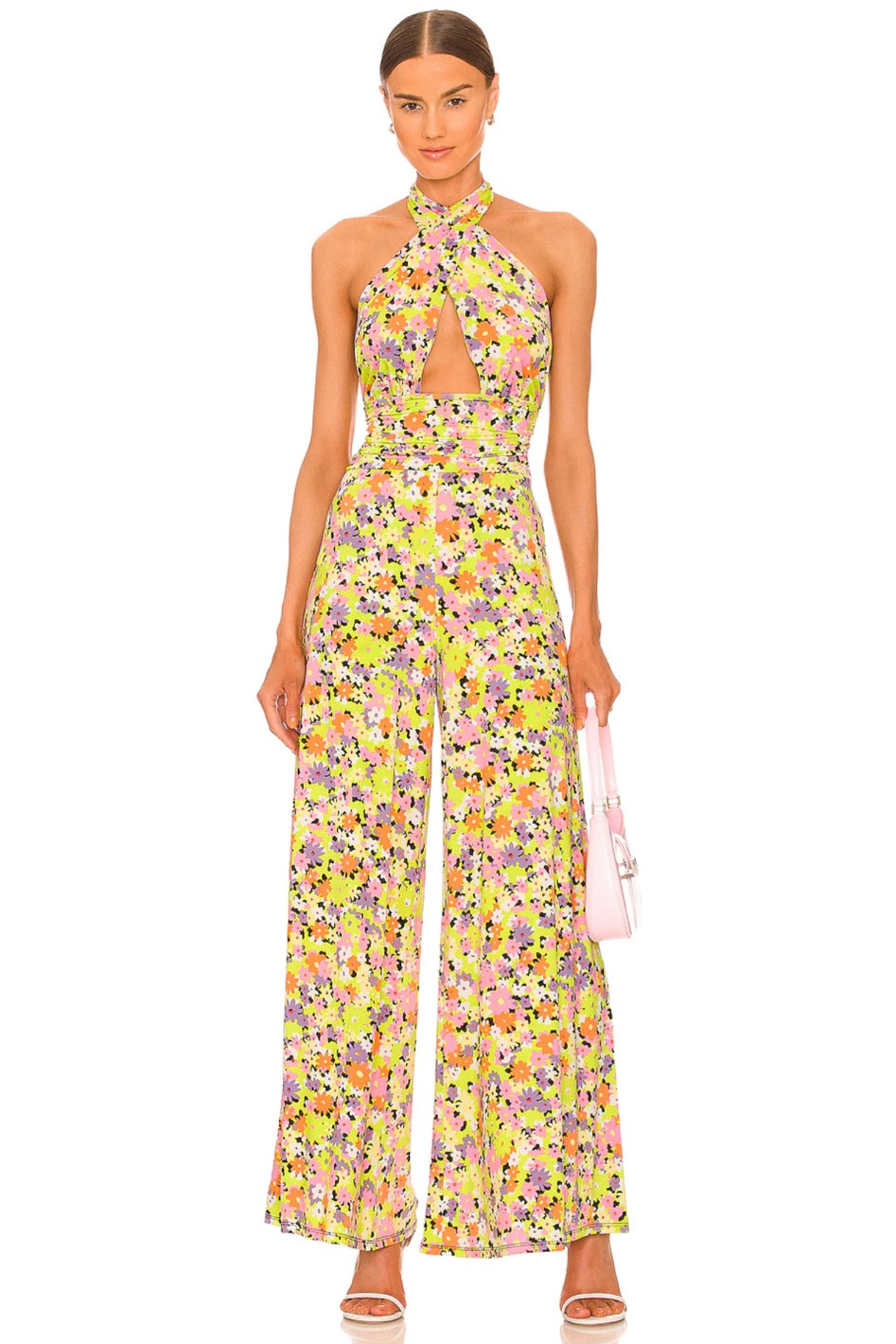 Spring summer outfit idea 
Bachelorette party 
Nashville
Vegas
Miami 
Floral jumpsuit 
Sale 