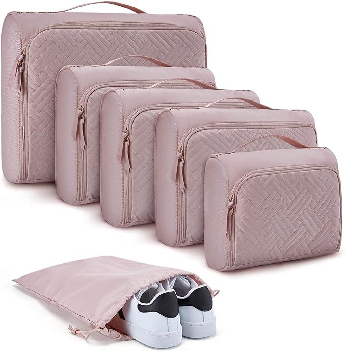 Packing Cubes for Travel, BAGSMART 6 PCS Packing Cubes for Suitcases Organizer, Quilted Look Trav... | Amazon (US)