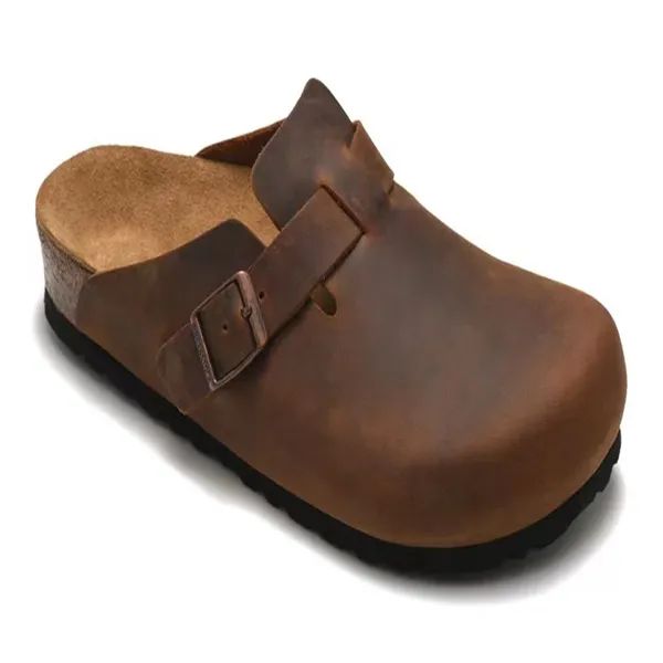 Dupe Designer Slippers Boston Cork Flat Slipper Women Men Shoe Fashion Leather Sandal Favourite B... | DHGate