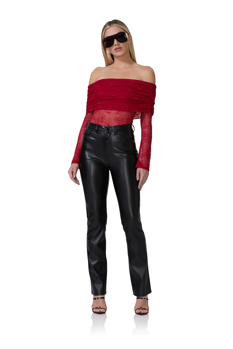 Lennox Lace Bodysuit - Poppy Red | ShopAFRM