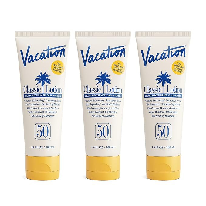Vacation Classic Sunscreen Lotion SPF 50, Water-Resistant, Lightweight, Transparent on All Skin T... | Amazon (US)
