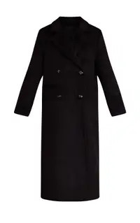 Black Structured Double Breasted Wool Look Maxi Coat | PrettyLittleThing US