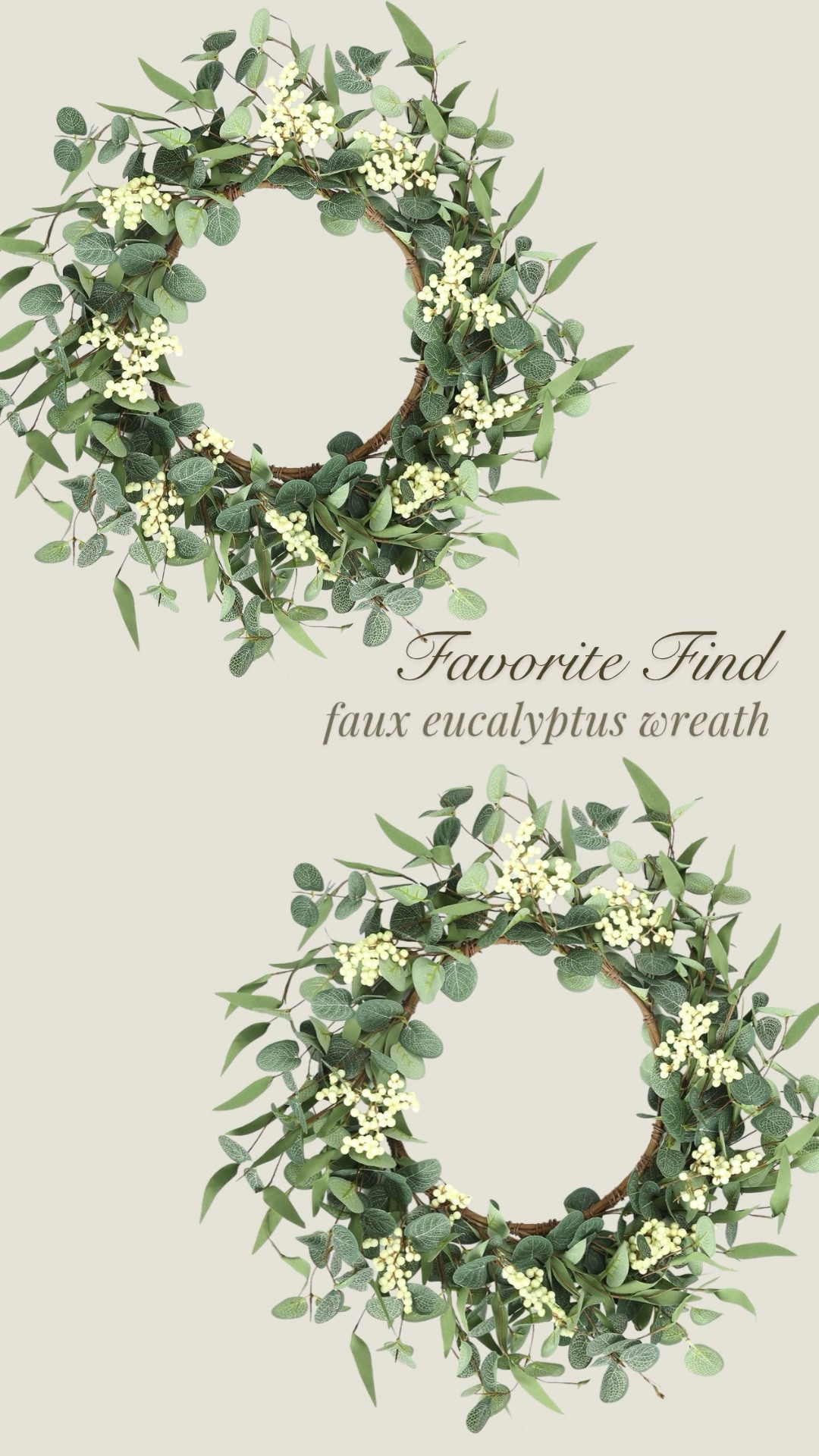 This faux eucalyptus wreath is an absolute stunner! Perfect for a quick front porch refresh! spring decor, summer, home decor, florals, flowers, stems, modern organic, modern farmhouse, cottage, cozy decor, living room, family room, entryway, dining room, breakfast nook, kitchen, bedroom, guest room, home, wreath#LTKMothersDay

#LTKSeasonal #LTKHome