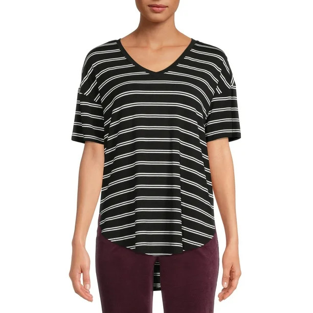 Time and Tru Women's V-Neck Tunic T-Shirt - Walmart.com | Walmart (US)