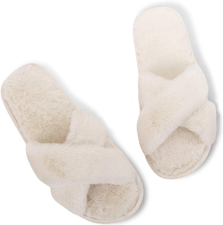 Women's Cross Band House Bedroom Slippers Soft Home Outdoor Sandals | Amazon (US)