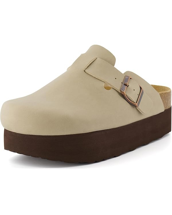 CUSHIONAIRE Women's Loom Cork Footbed Platform Clog with +Comfort, Wide Widths Available | Amazon (US)