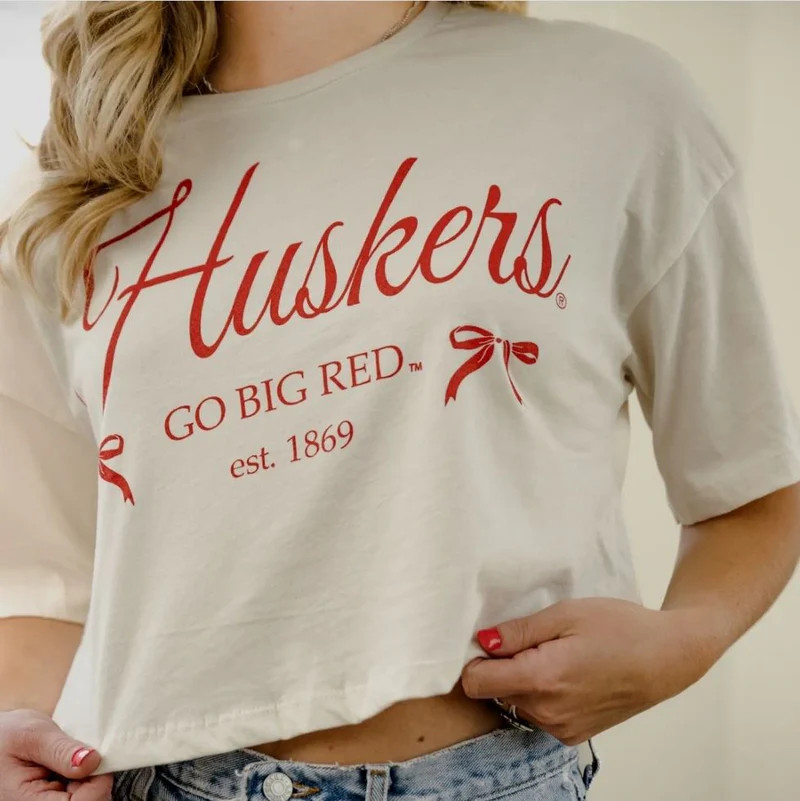 Go Big Red Cropped Bow Tee | Beyond the Basics Fashion Boutique