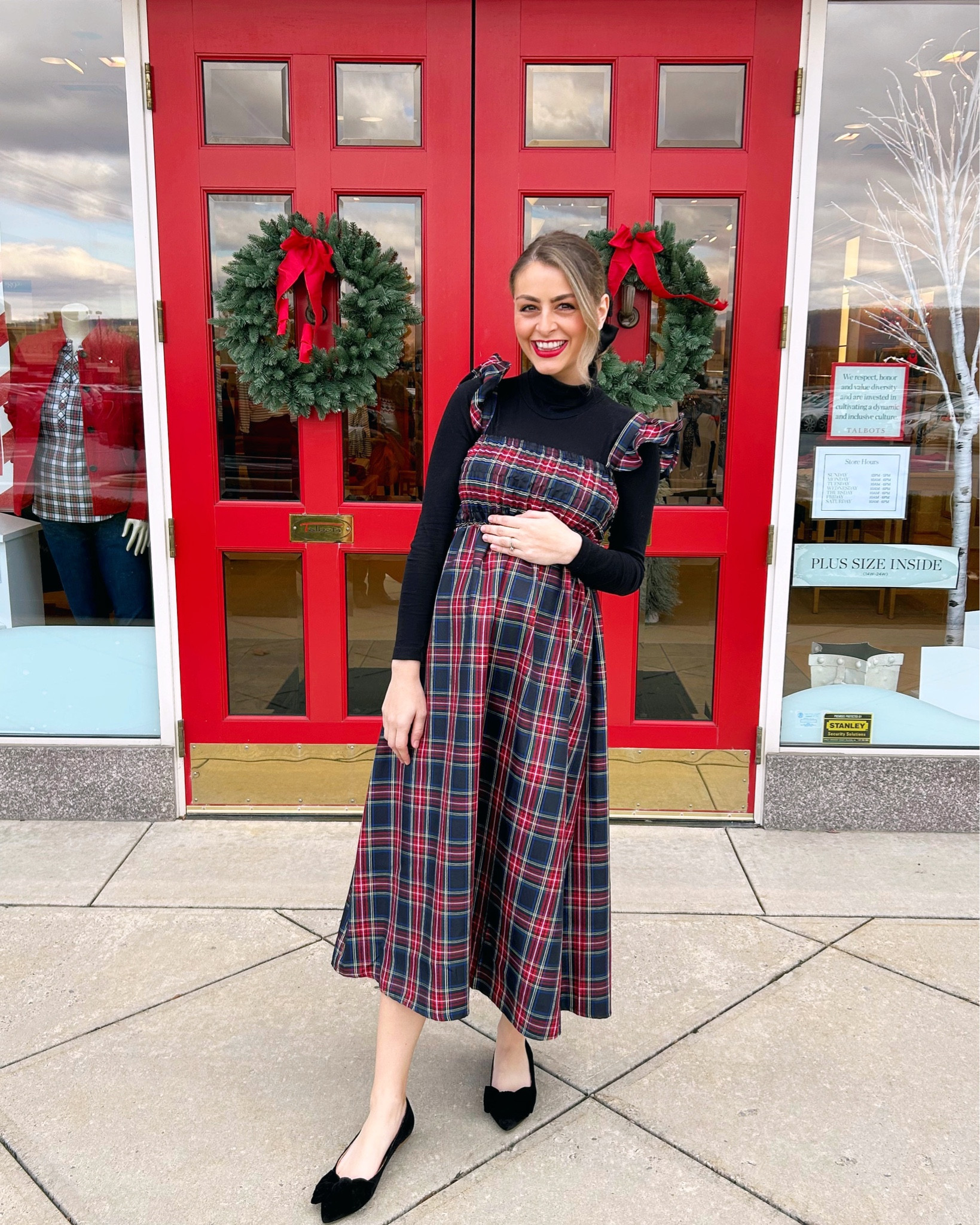 fitted lace wedding dress Red Plaid Long Sleeve Mini Dress - All Dresses