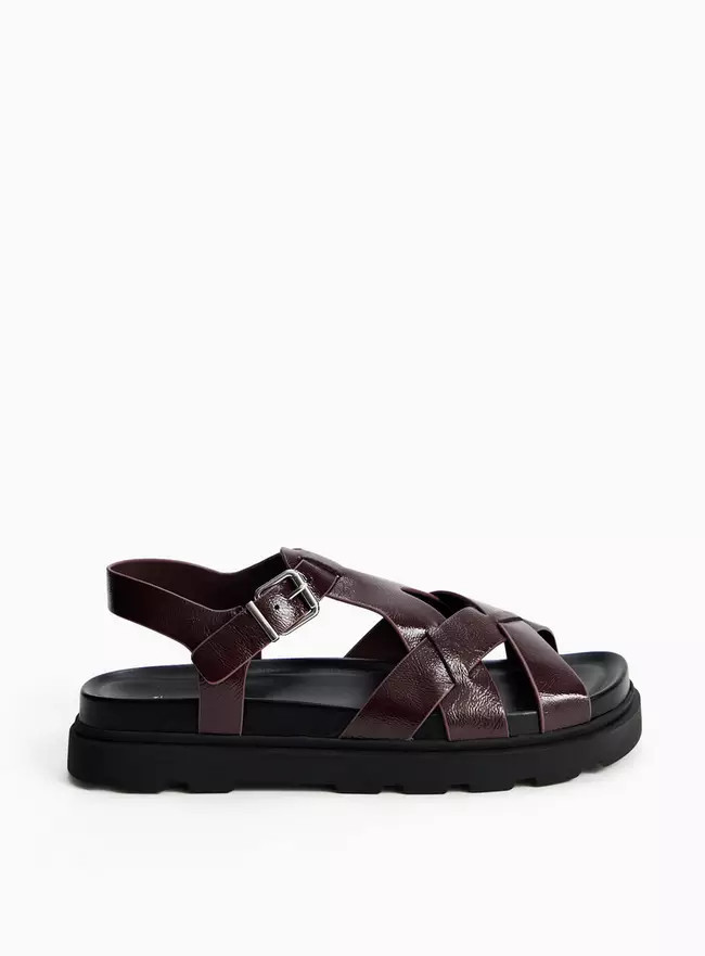 Buy Burgundy Chunky Cleated Sandals 3 | Sandals | Tu | Tu Clothing