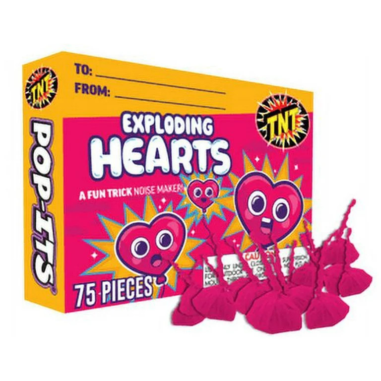 Exploding Hearts, TNT Fireworks, 75 Red Novelty Snaps, Pop-Its | Walmart (US)