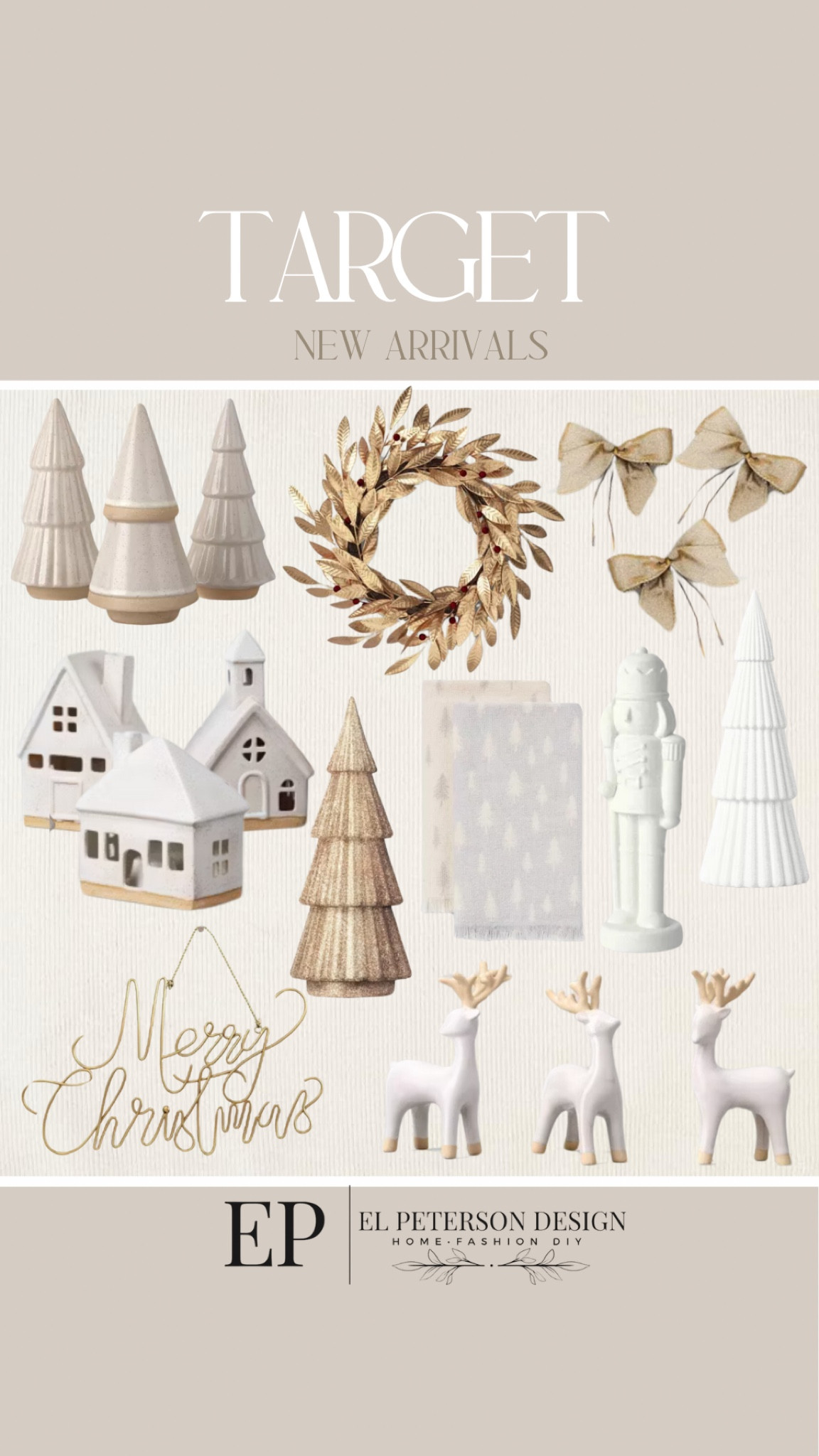 New Arrivals 
Christmas table top tree
Christmas ceramic village
Hand towels
Wreath
Bows
Table top reindeer 
Nutcracker
Merry Christmas sign  

#LTKHome