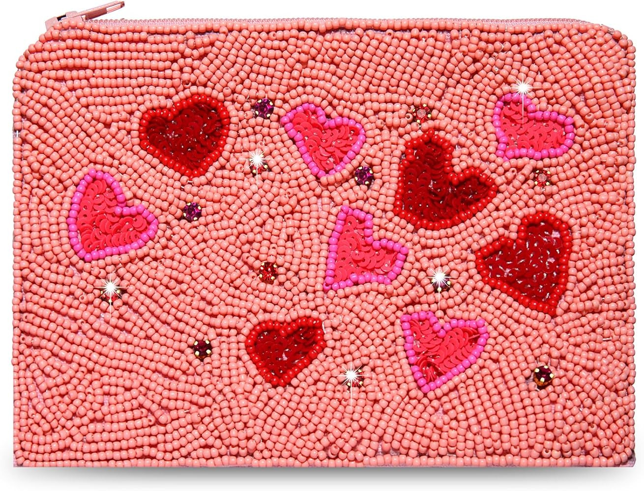 BSJELL Valentine's Day Coin Purse Beaded Heart Coin Purse for Women Galentine's Day Holiday Coin ... | Amazon (US)