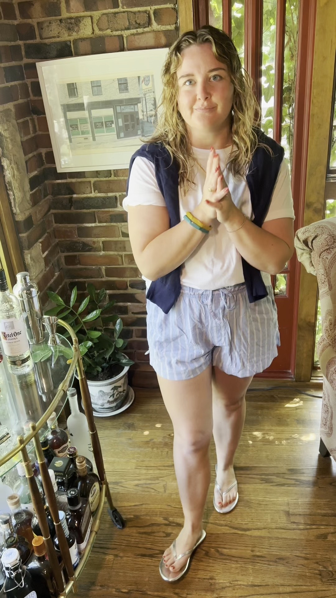 Love this for an easy spring or summer outfit! Shorts I got in an xxl but honestly could have done an xl or maybe a large. I just wanted a lot of leg room! Tee is and xl and so is the cardi. Flip flops run TTS! 

#LTKMidsize #LTKStyleTip #LTKFindsUnder100