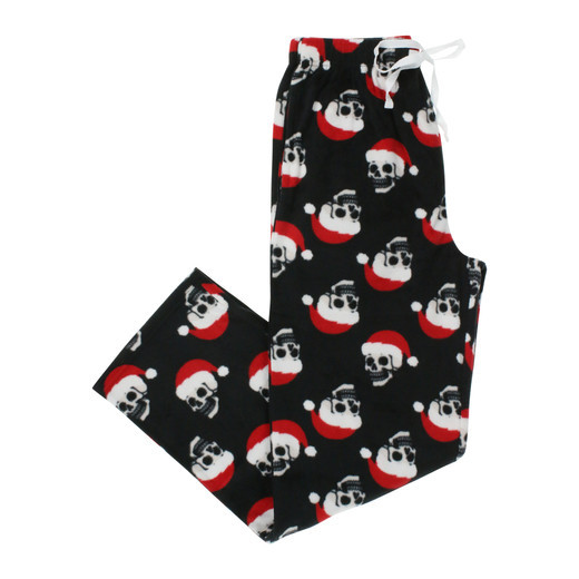 young mens plush holiday lounge pants - santa skull | Five Below