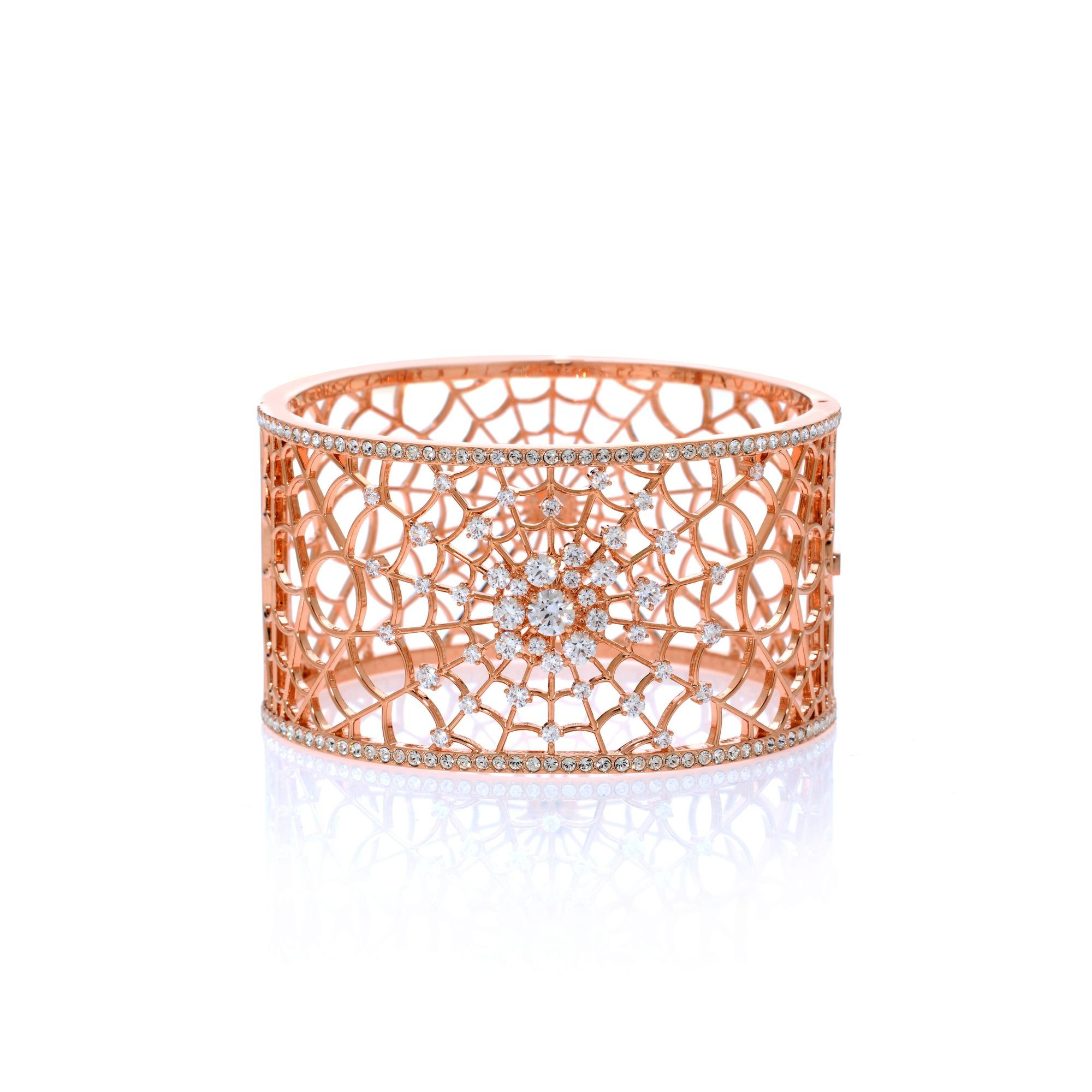 Swarovski Precisely Rose Gold Tone Czech White Crystal Bracelet 5503825 | ShopWorn | Shop Worn