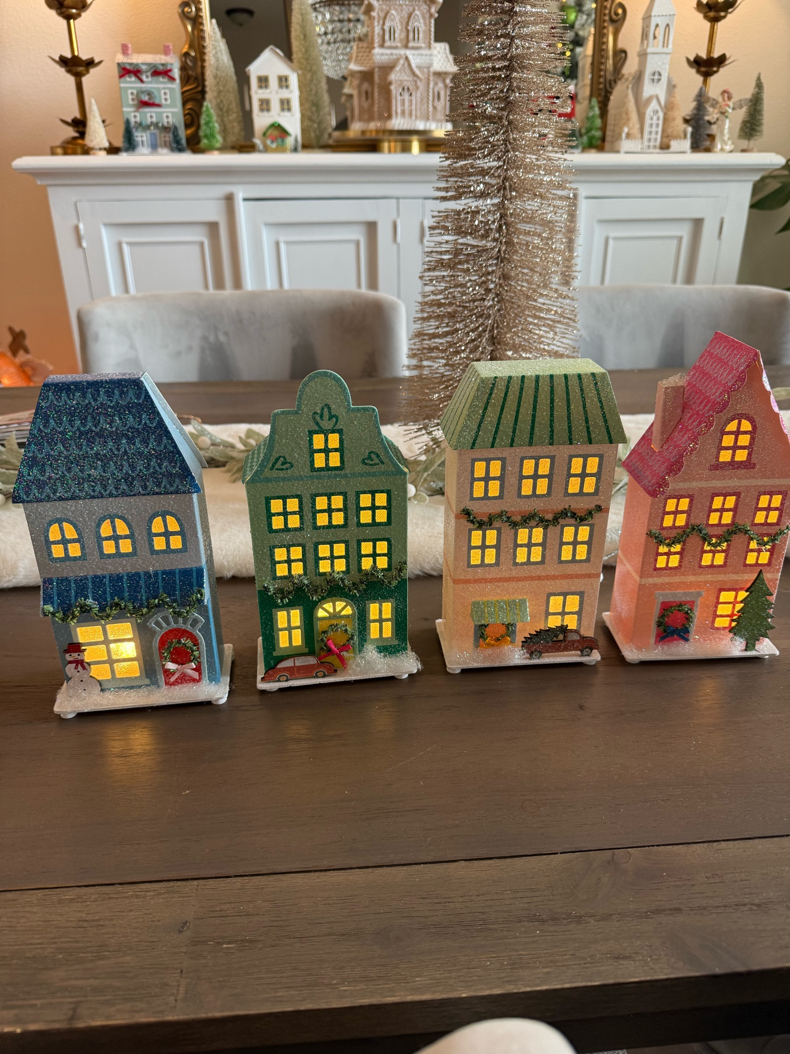 Paper Christmas village, glitter Christmas houses 

#LTKHoliday #LTKHome #LTKSeasonal