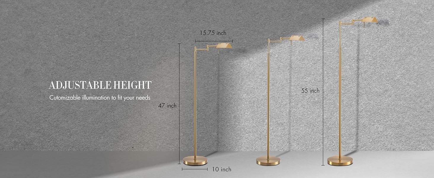 O’Bright Dimmable LED Pharmacy Floor Lamp, 12W LED, Full Range Dimming, 360 Degree Swing Arms, ... | Amazon (US)