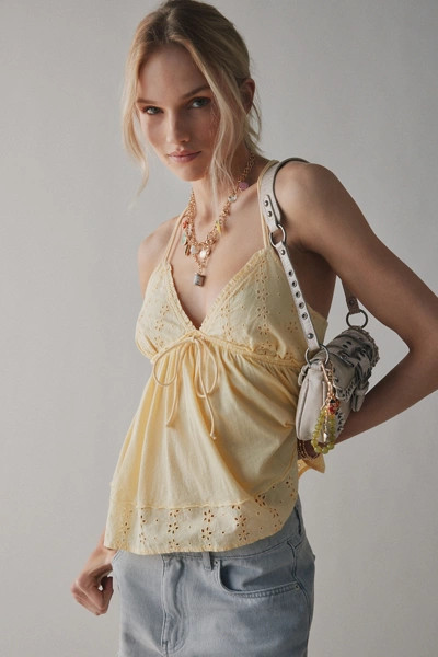 Kimchi Blue Bailey Eyelet Lace Babydoll Tank Top | Urban Outfitters (US and RoW)