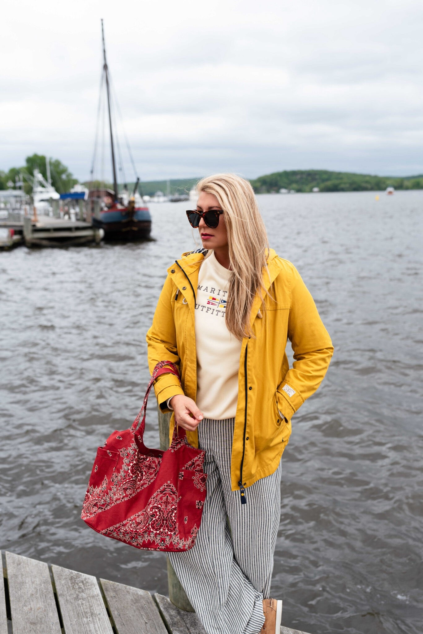 Coastal layers for those cooler New England days…my red canvas bandana bag is restocked 

#LTKSummerEdit #LTKItBag #LTKOver40