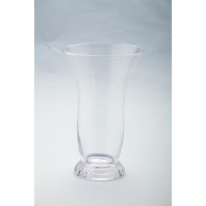 Handblown Glass Vase with Pedestal Base - 10" - Clear | Christmas Central