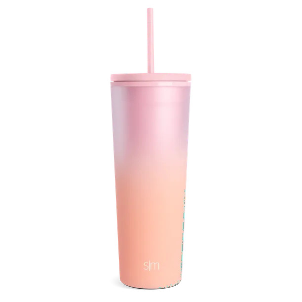 Simple Modern 24oz Double Wall Plastic Classic Tumbler with Lid and Straw, 24 Fluid Ounces, Blush... | Walmart (US)