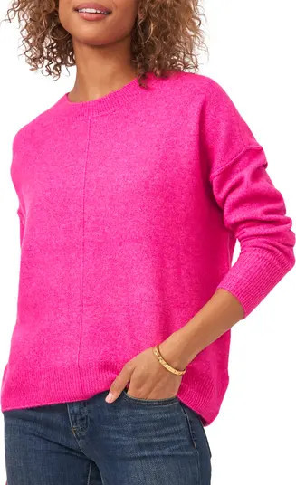 Vince Camuto Center Seam Crewneck Sweater in Crossfire Red at Nordstrom, Size X-Large | Nordstrom