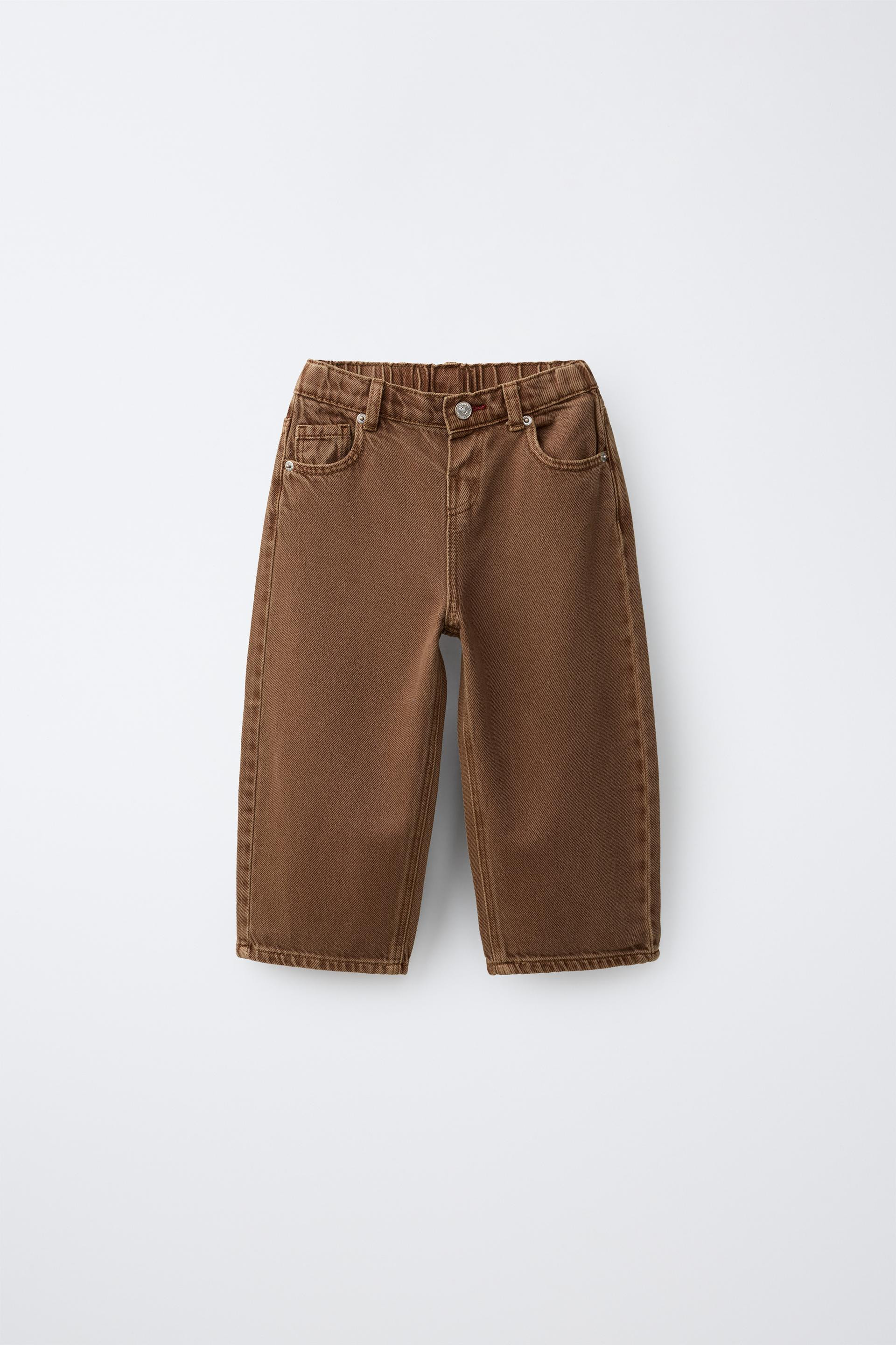 Zara - Tapered Pocket Jeans - Brown - 6 Years (45,2 Inches) - Kids | Zara US