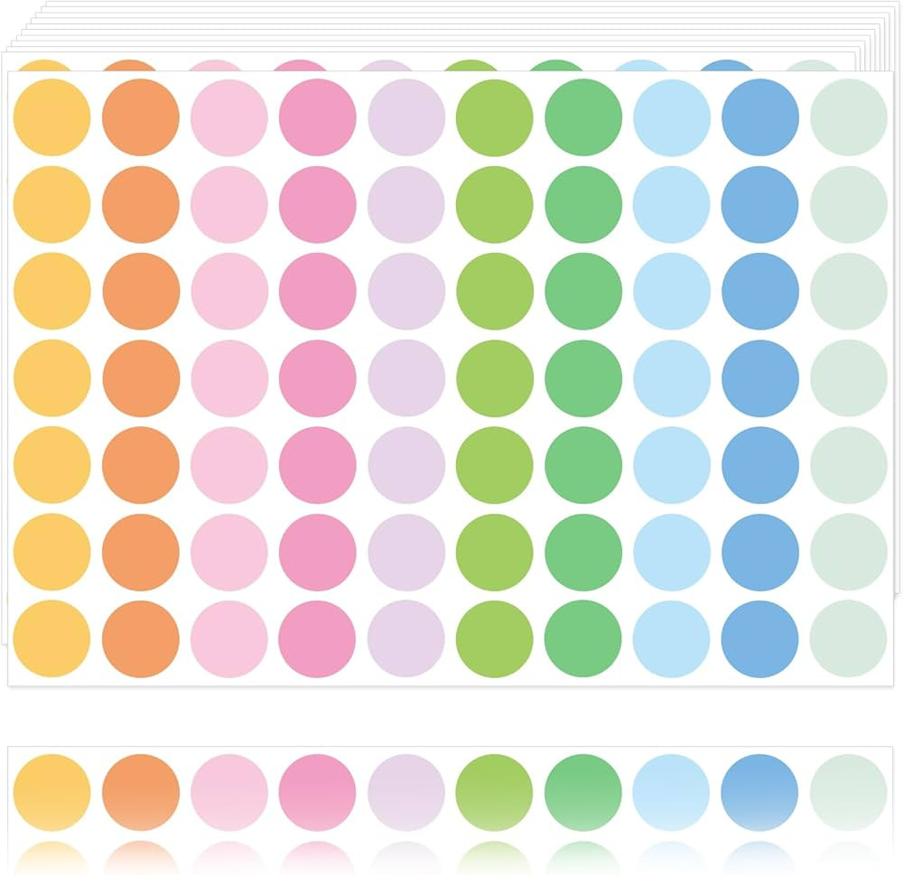 3500 PCS Colored Dot Stickers 3/4 Inch Circle Round Yard Garage Sale Stickers Color Coding Labels... | Amazon (US)