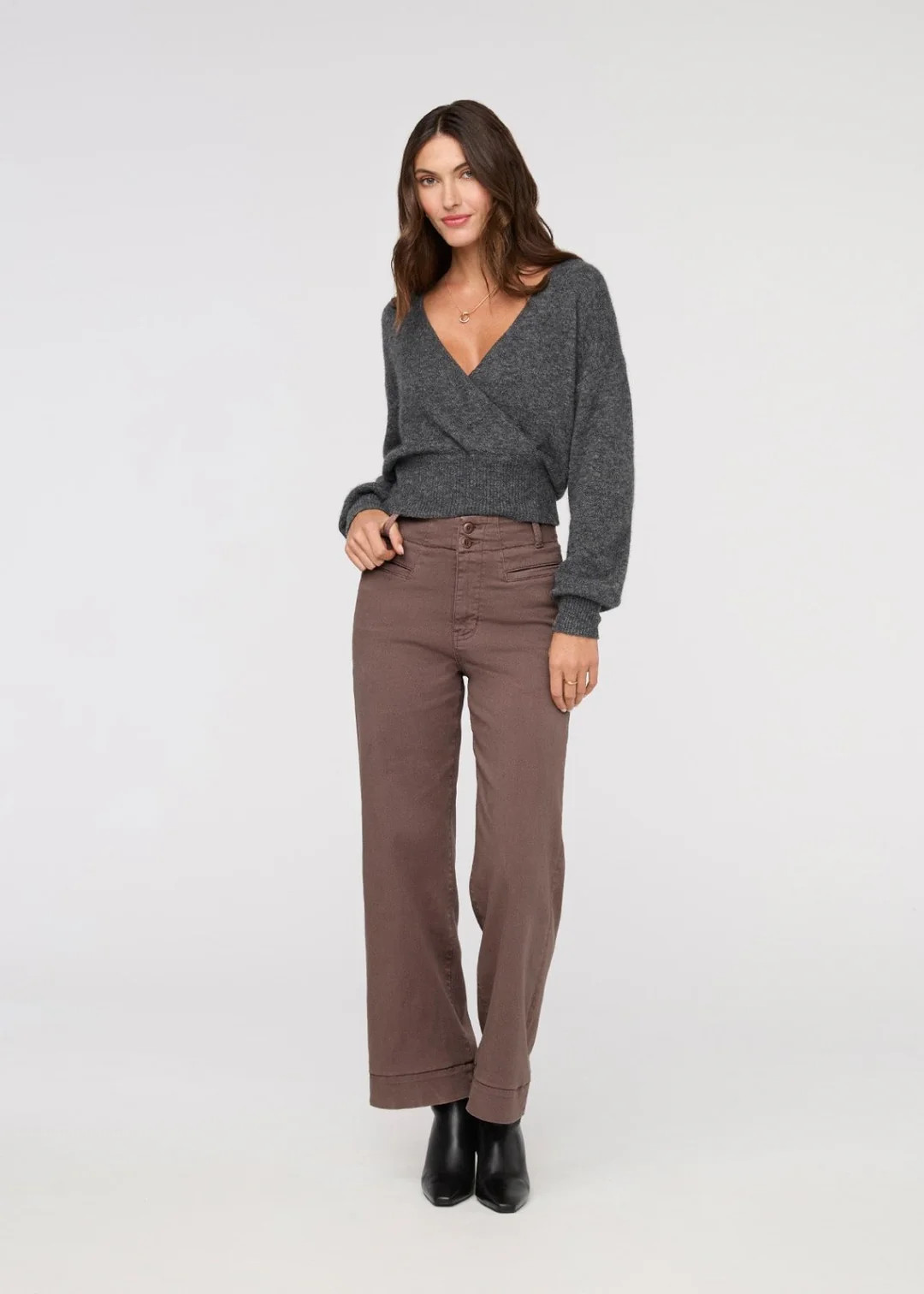 LuxTwill High Rise Trouser - Claystone | DUER
