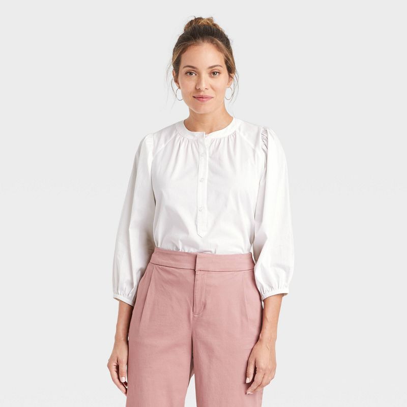 Women's Puff 3/4 Sleeve Blouse - A New Day™ | Target