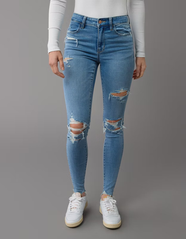 AE Next Level High-Waisted Ripped Jegging | American Eagle Outfitters (US & CA)