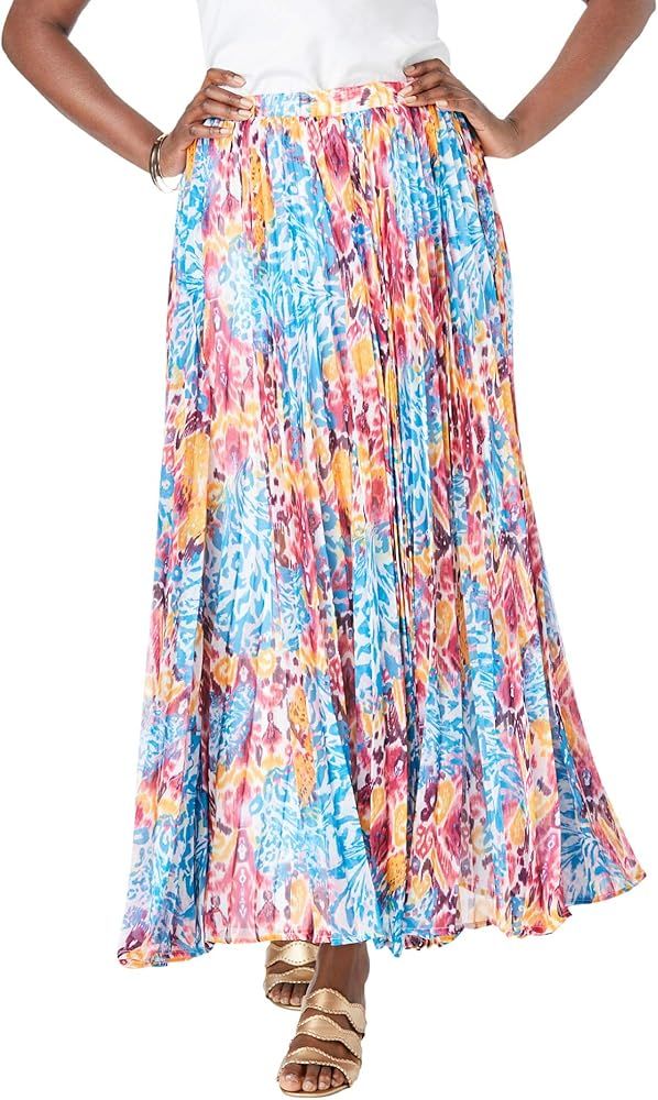 Jessica London Women's Plus Size Pleated Maxi Skirt | Amazon (US)