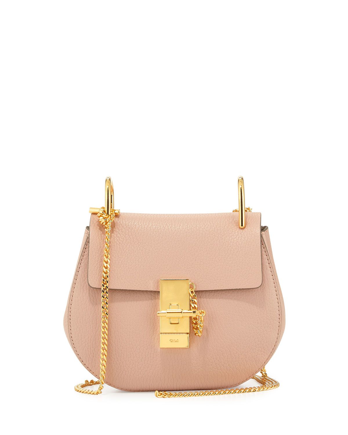 Drew Mini Lambskin Shoulder Bag, Cement Pink | Neiman Marcus