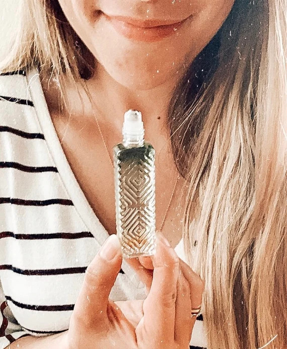 BOHO roller bottle, 15ml glass roller bottle, METAL roller ball. Bamboo cap | Etsy (US)