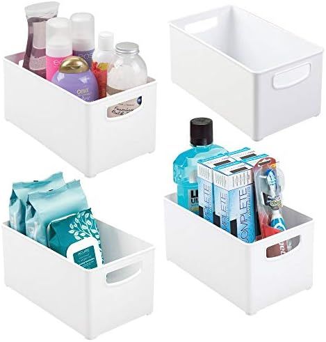 mDesign Deep Plastic Storage Bin with Handles for Organizing Hand Soaps, Body Wash, Shampoos, Lot... | Amazon (US)