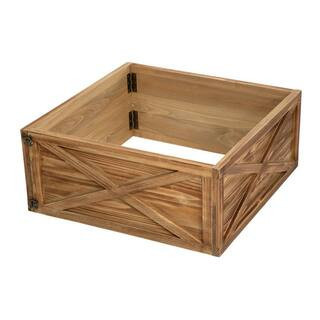 10.98 in .H x 26 in. D Natural Wooden Brown Tree Collar (KD) | The Home Depot