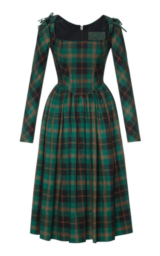 Vivienne Convertible Plaid Cotton Midi Dress | Moda Operandi (Global)