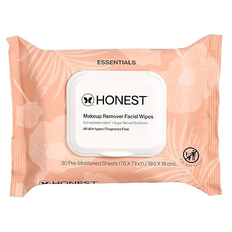 Honest Beauty Fragrance Free Cleansing Makeup Remover Facial Wipes | Plant Based, Hypoallergenic,... | Amazon (US)