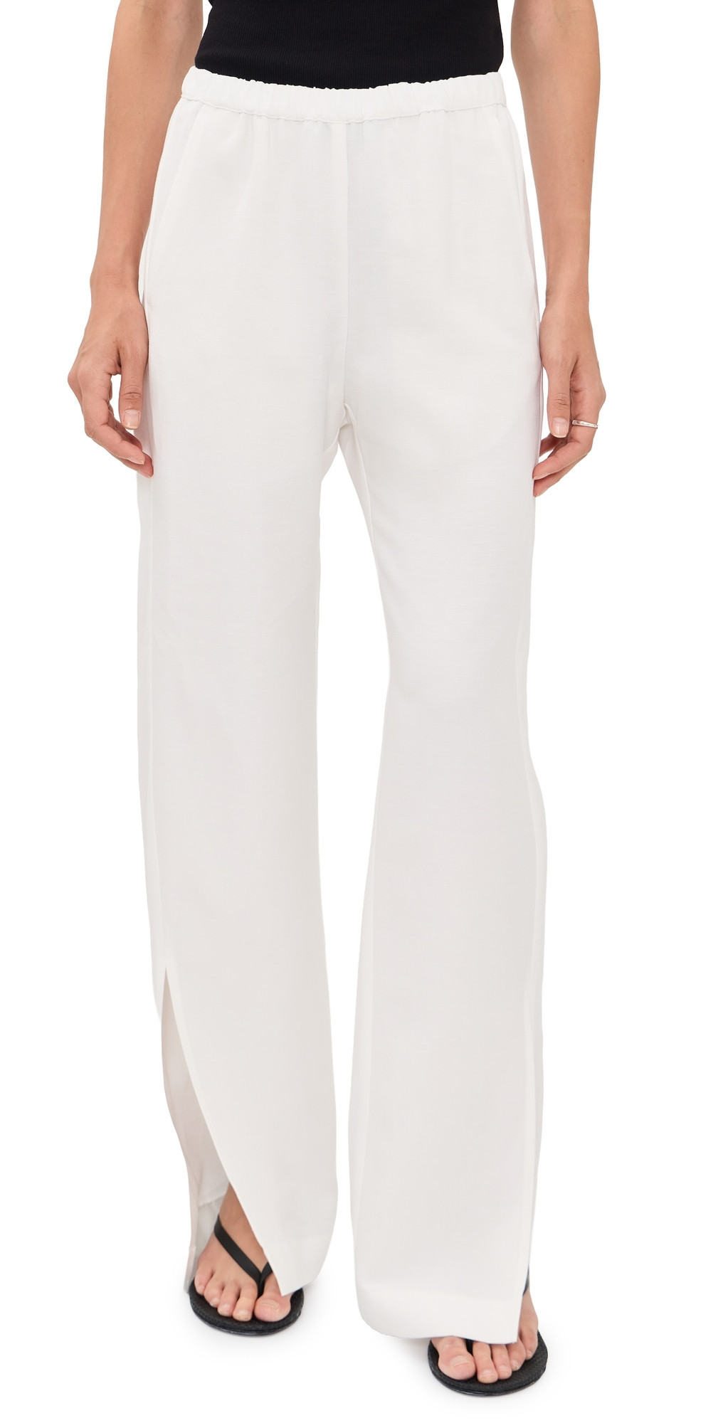 Enza Costa Twill Slash Pants Off White 0 | Shopbop