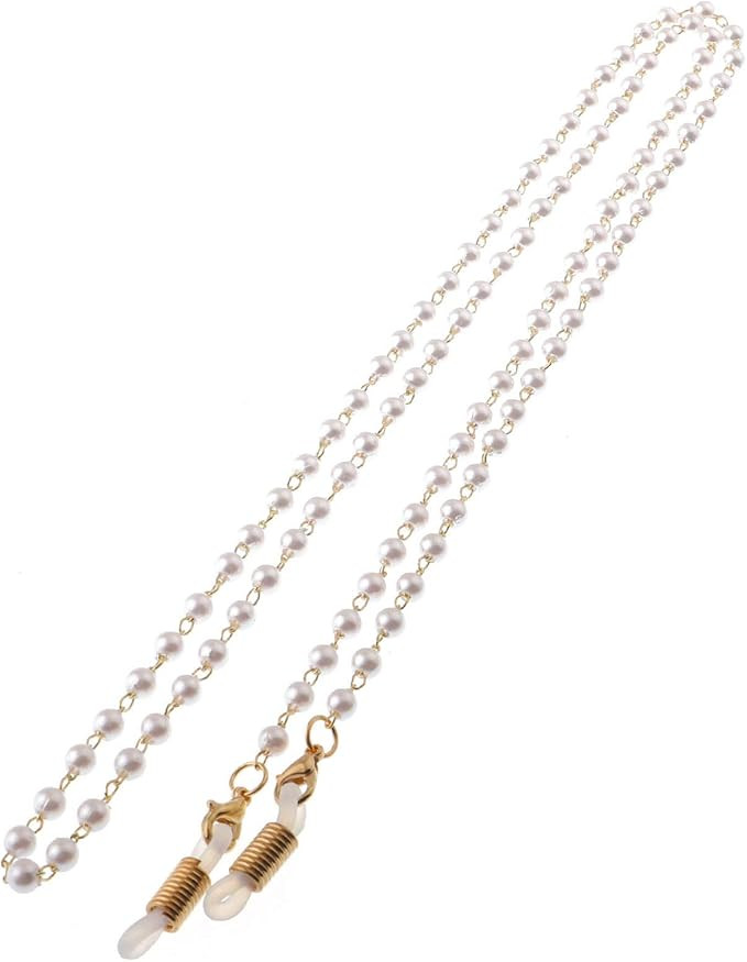 Face Mask Holder Chain Necklace Strap Pearl Mask Lanyard Around The Neck Eyewear Reading Eyesglas... | Amazon (US)